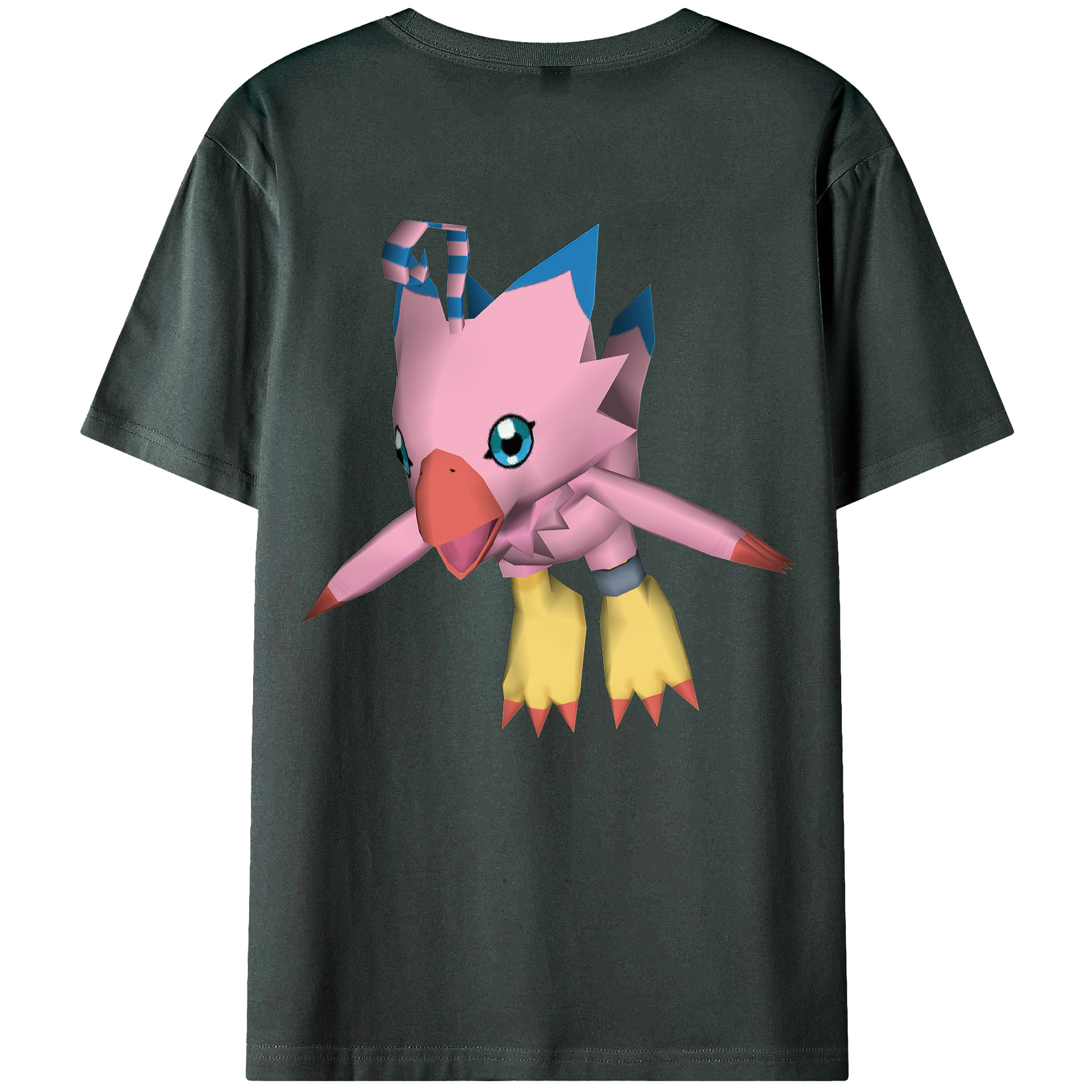（画像用） Digimon デジタルモンスター/デジモン 綿100％ メンズ半袖Tシャツ（バックプリント） 通気性